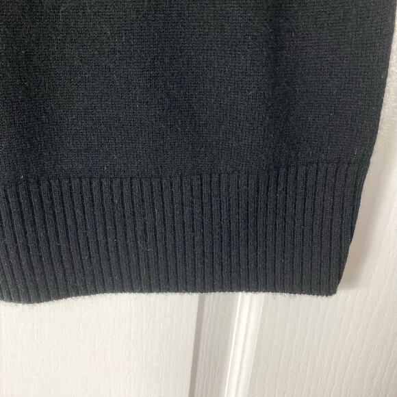 Nwot VINCE Sweater M Black Cashmere Wool Ribbed-Neck-Cuff-Hem Long-Sleeve - Picture 6 of 11